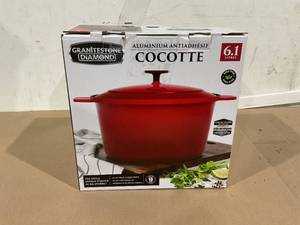 lot 415 image: GraniteStone Diamond Granitestone Diamond Dutch Oven 6.5-Quart Aluminum Dutch Oven