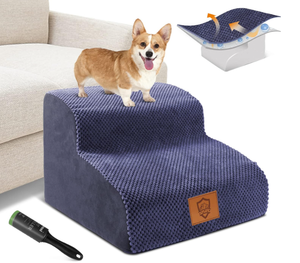 lot 417 image: Kphico Dog Stairs,High Density Foam Pet Stairs 2 Tiers
