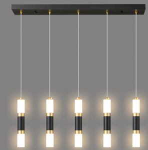 lot 432 image: LIANGMH 5-Light Modern Kitchen Island Dimmable, GOLD