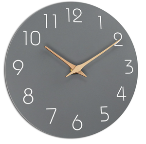lot 437 image: Mosewa 16 Inch Modern Flatwood Wall Clocks, Gray