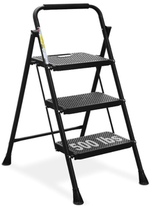 lot 512 image: HBTower 3 Step Ladder, Folding Step Stool with Wide Anti-Slip Pedal