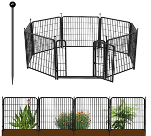lot 61 image: Getlay Decorative Garden Fence with Gate 32in(H)18.5ft(L) 8 Panels