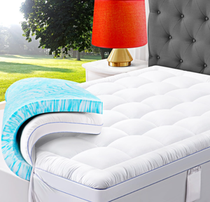 lot 491 image: 3 Inch Dual Layer Memory Foam Mattress Topper, California King