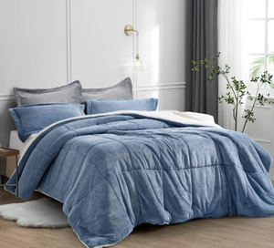 lot 528 image: TILLYOU King Comforter Set - Navy
