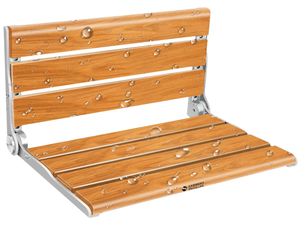 lot 533 image: Teak Folding Shower Seat Wall Mounted