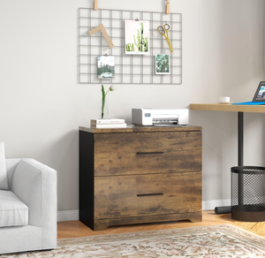 lot 81 image: Panana 2-Drawer Wood Lateral File Cabinet, Filing Cabinets Anti-Tilt Mechanism for Home Office Storage Organization