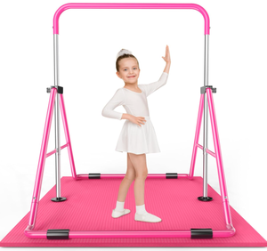 lot 96 image: Safly Fun Expandable Gymnastics Bar for Kids - Height Adjustable Junior Training Bar for Home