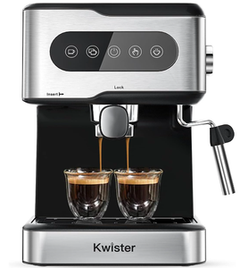 lot 98 image: Kwister Espresso Machine 20 Bar Espresso Coffee Maker Cappuccino Machine with Milk Frother