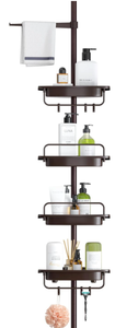 lot 556 image: ALLZONE Shower Caddy Corner Organizer for Bathroom,Bathtub Shampoo Storage Holder Rack with Rustproof Stainless Tension Pole,4-Tier