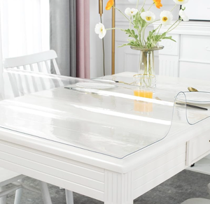 lot 586 image: Warmstar Clear Table Cover Protector 24 x 48 Inch, 2mm Thick Plastic Table Cover Rectangle