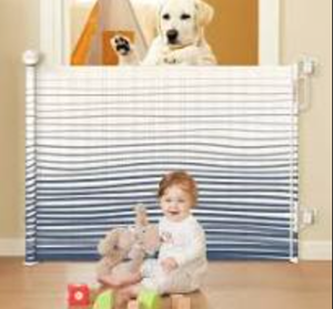 lot 588 image: Retractable Baby Gate, Momcozy Mesh Baby Gate or Mesh Dog Gate, 33 Tall,Extends up to 55 Wide