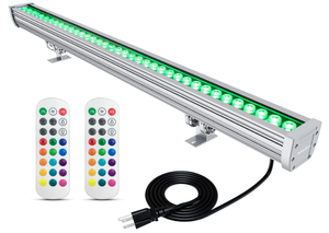 lot 593 image: HakkaGrow 144W LED Wall Washer Light with RF Remote, Dimmable 40 RGBW5000K Color Changing LED Light Bar