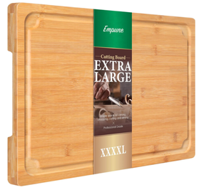 lot 594 image: Extra Large Cutting Board, Turkey Carving Board Bamboo Meat Cutting Boards 4XL