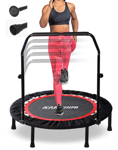 lot 600 image: Kanchimi 40 Folding Mini Fitness Indoor Exercise Workout Rebounder Trampoline with Handle