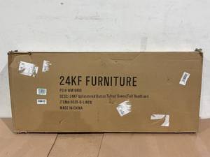 lot 458 image: 24KF Linen Upholstered Tufted Button Queen Headboard and Comfortable Fashional Padded - Linen