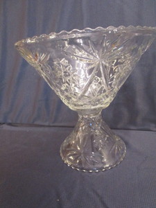 lot 47 image: EAG Punch Bowl, Pedestal, Glass Ladle