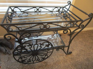 lot 57 image: Tea Cart, Glass top