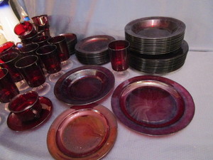 lot 58 image: Ruby Dinnerware for 12