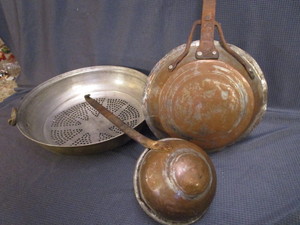 lot 72 image: Primitive Ladle & Pan, Sieve