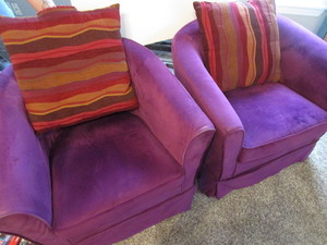 lot 54 image: Pair Purple Chairs