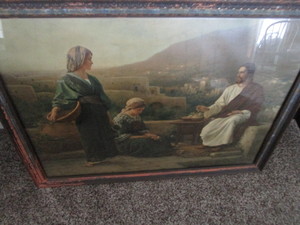 lot 94 image: Vintage Print, Jesus, Martha & Mary