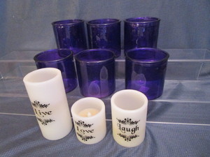 lot 129 image: Amethyst Glasses or Candle Holders
