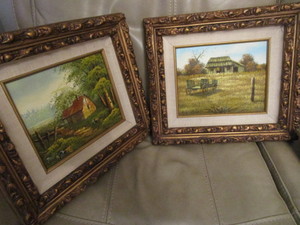 lot 138 image: Pair Oils Farm Themed