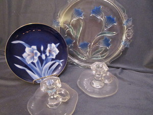 lot 155 image: Cake Plate, Decorative Plate, Finger Candle Holders