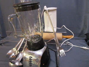 lot 161 image: B&D Blender, HB Opener, Utensils, Rolling Pin