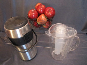 lot 184 image: Air Pot, Pitcher, Basket, Apples