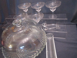 lot 192 image: Cake Pedestal, Cracker Tray, Margarita Glasses