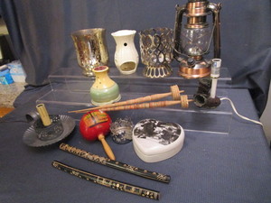 lot 214 image: Candle Holders, Flutes & tops