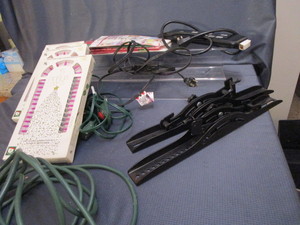 lot 225 image: TV Mount, Cords, Mini Lights
