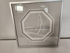 lot 22 image: Framed Grey Print Octogon Shape