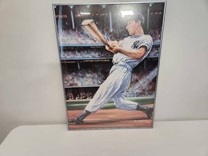 lot 53 image: Art - Framed Print of Joe DiMaggio by Robert Stephen Simon