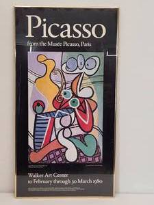 lot 56 image: Framed Print of Picasso Poster at Walker Art Center 1980
