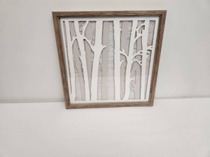 lot 57 image: Framed Dimensional Birch Trees