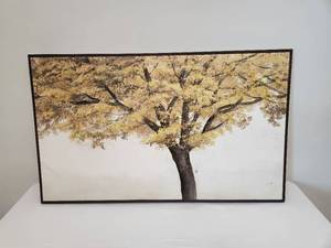 lot 58 image: Framed Print of Autumn Tree on Canvas