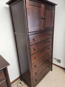 lot 67 image: High Quality Nadeau Mission Style 6 Drawer Dresser Armoire