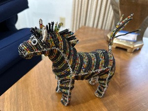 lot 122 image: Beaded Wire Zebra