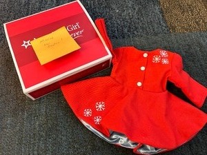 lot 144 image: American Girl Skating Outfit Dress and Tights (Missing Skates)