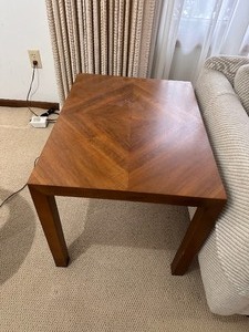 lot 105 image: Pair of Vintage Lane Mid-Century Modern Wood End Tables Set of Two