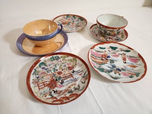 lot 152 image: Variety of Vintage Hand Painted Japanese Plates Cup and Saucer
