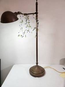 lot 207 image: Adjustable Brass Floor Lamp with Dome Shade