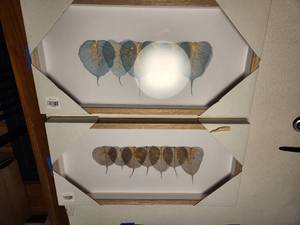 lot 309 image: Two New in Packaging Framed Autumn Leaf Wall Art