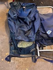 lot 459 image: Camp Trails Blue Camping & Hiking Backpack & Mountain Crest Trekker Backpack Both with External Frames