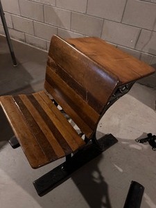 lot 423 image: Vintage Cast Iron Antique School Desk