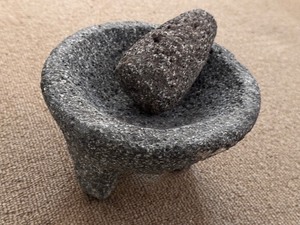 lot 432 image: Handcrafted Lava Stone Mortar and Pestle