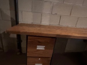 lot 401 image: Door Desk with Two Filing Cabinets
