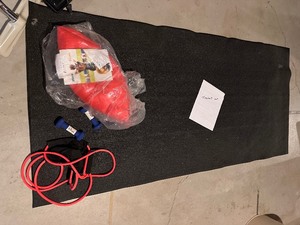 lot 417 image: Treadmill Mat, Yogo Ball, Strength Bands, and Hand Weights